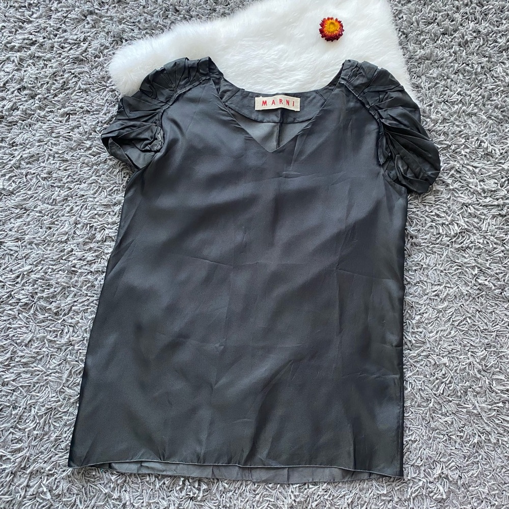 Marni Black Cupro Top